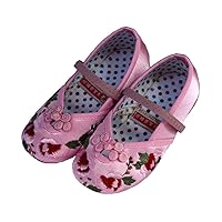 Children's Shoes Girl Embroidered Flower Cloth Shoes Flat Shoes Non-Slip Cheongsam Shoe