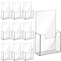 10 Pieces Acrylic Brochure Holder 8.2'' x 5.5'' Clear Acrylic Literature Holder Plastic Flyer Display Stand or Vendors, Brochure, Magazine, Pamphlet, Booklets, Menu
