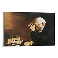 Eric Enstrom Grace Man Praying Over Bread Poster Decorative Painting Canvas Wall Art Living Room Prints Home Bedroom Decor Posters Ready to Hang, 12x18inch(30x45cm)