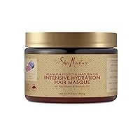 Intensive Hydration 11.5 oz Hair Masque & 7.5 oz Coconut Hibiscus Curl Mousse Bundle for Dry Damaged Frizzy Curly Hair