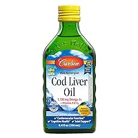 Cod Liver Oil, 1100 mg Omega-3s, Liquid Fish Oil Supplement, Wild-Caught Norwegian Arctic, Sustainably Sourced Nordic Liquid, Lemon, 250 ml