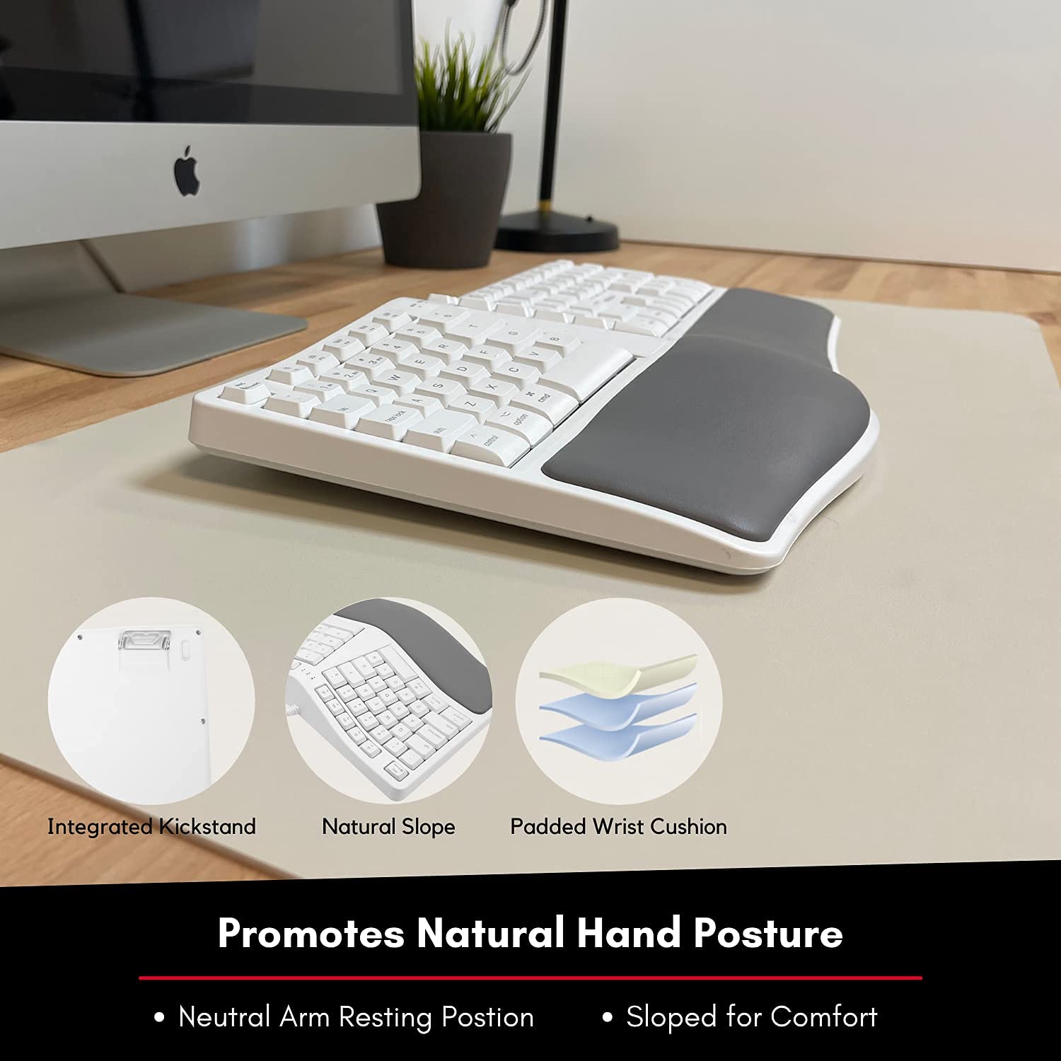 Macally Wireless Ergonomic Keyboard and a Quiet Click Mouse, Work Like You're Supposed to.