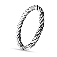 Silver Rope Wire Band Ring Solid 925 Sterling Silver Mother's Day Gift Ring For Woman's And Men's Handmade Silver Ring