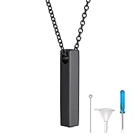 FindChic Personalized Urn Necklaces for Ashes Vertical Bar/Moon Cat/Sand Clock/Dog Claw Pendant Stainless Steel/18K Gold Plated/Black Waterproof Keepsake Cremation Jewelry with Funnel, with Gift Box