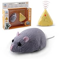 Tipmant Mini Sized RC Mice IR Remote Control Rat Mouse Animal Prank Joke Scary Trick Toys for Cat Dog Kids Christmas Birthday Gifts (Grey)
