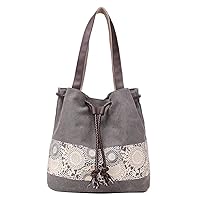 Hobo Tote Bag for Women Top Handle Handbag Canvas Shoulder Bag Casual Satchel Retro Purse