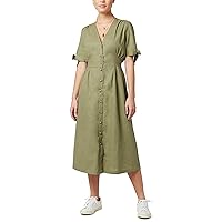 Buffalo David Bitton Women's Mariposa V Neck Button Front Dress