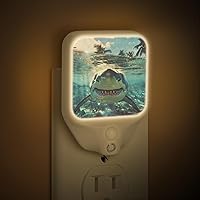 LED Night Light Plug in Shark Ocean, Motion Sensor and Dusk to Dawn Sensor, 1.5W Plug in Night Light, Dimmable Night Lights for Adults Kids Room Bedroom Bathroom Hallway Stairs Kitchen,B8