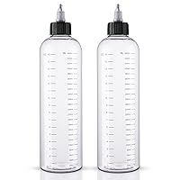 Cosywell Hair Oil Applicator 16.9oz Measured Hair Squeeze Bottles with Graduated Scale Hair Dye Applicator Bottle Twist-On Top Tip Cap Empty Plastic Hair Color Oil Bottle 2 Pack