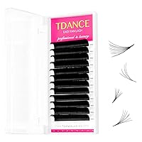 Eyelash Extension Supplies Rapid Blooming Volume Eyelash Extensions Thickness 0.03 D Curl 14mm Easy Fan Volume Lashes Self Fanning Individual Eyelashes Extension (D-0.03,14mm)