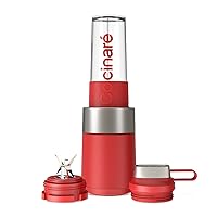 Cocinare Personal Blender, 1100W Portable Blender for Shakes and Smoothies, 6 Titanium Blades, 16 Oz To-Go Sports Bottle, 500+ Online Recipes, for Kitchen, Frozen Fruit, Ice, Nut (Red)