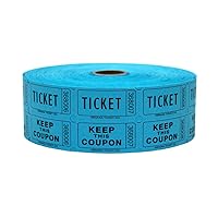INDIANA TICKET CO. 2,000 Blue Raffle Tickets Double Roll, Premium Quality 50/50 Raffle Tickets, Tickets for Events, Carnivals, Door Prizes, Drinks and More
