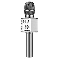 Wireless Bluetooth Karaoke Microphone, 3-in-1 Portable Handheld Mic Speaker for All Smartphones,Gifts for Boys Kids Adults All Age Q37(Space Gray)