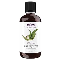 NOW Essential Oils, Eucalyptus Oil, Clarifying Aromatherapy Scent, Steam Distilled, 100% Pure, Vegan, Child Resistant Cap, 4-Ounce