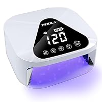 NXJ INFILILA Rechargeable Nail Lamp, Wireless UV LED Nail Lamp, Cordless Nail Lamp, Professional 54W UV Light for Gel Nails with 4 Timer and LCD Display, Quick Dry for Salon & Home(Pearl White)