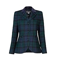 The Scotland Kilt Company Ladies Harris Tweed® Jacket - Single Breasted with Tailored Fit - Stylish Smart Casual Fully Lined 3 Button Outerwear Blazer