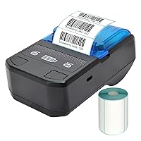 Portable 58mm Thermal Label Maker Wireless BT Mini Label Printer Barcode Printer with Rechargeable Battery Compatible with Android iOS Windows for Retail Clothing Jewelry Price Warehouse Label