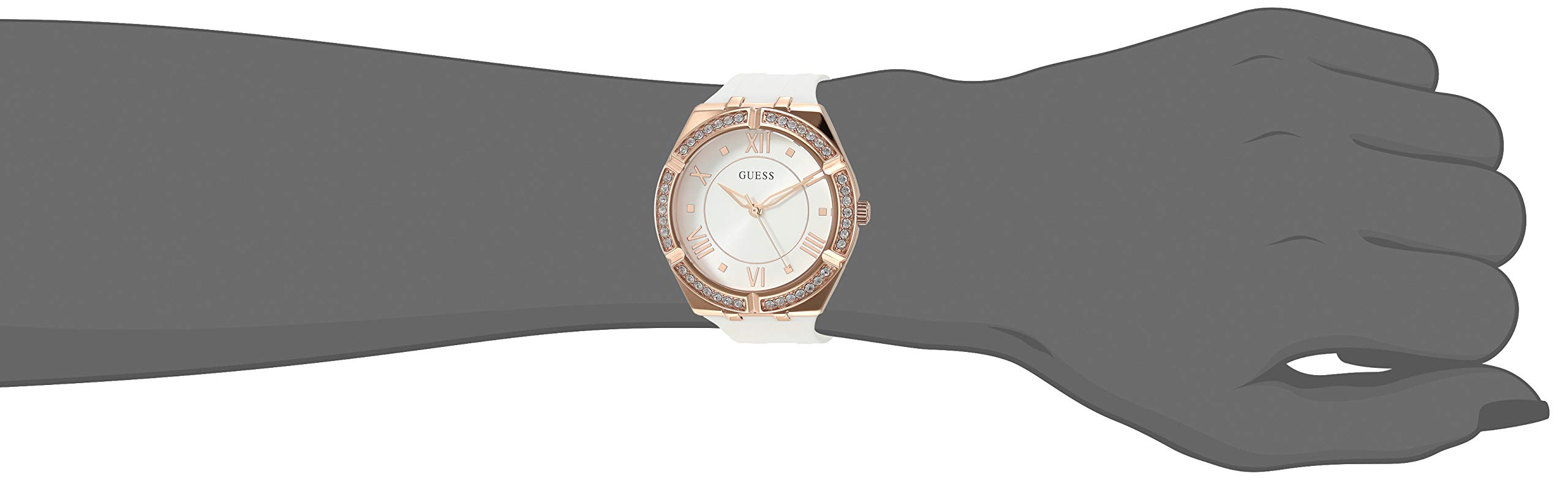 GUESS Crystal White Silicone Watch