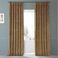 HPD HALF PRICE DRAPES Blackout Solid Thermal Insulated Window Curtain 50 X 108 Signature Plush Velvet Curtains for Bedroom & Living Room (1 Panel), VPYC-SBO161232-108, Sweet and Spicy Rum