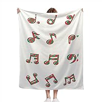 Throw Blanket for Couch, Soft Cozy Flannel Blanket, Warm Lightweight Air Conditioning Blanket, Sofa Bedding Living Room Decorations for Music Lover Party (White, 40'' X 50'')