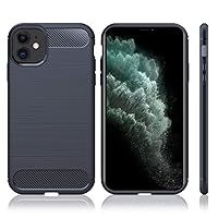 for iPhone 11 Pro Max Case Anti Slip Scratch Shock Carbon Fiber Protection Cover Navy Blue