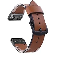 22 26mm Sport Watchband Strap For Garmin Fenix 6 6S 6X Pro 5X 5 Plus 3HR 935 S60 D2 Enduro Quick Release Leather Bracelet Correa (Color : I, Size : 22mm)