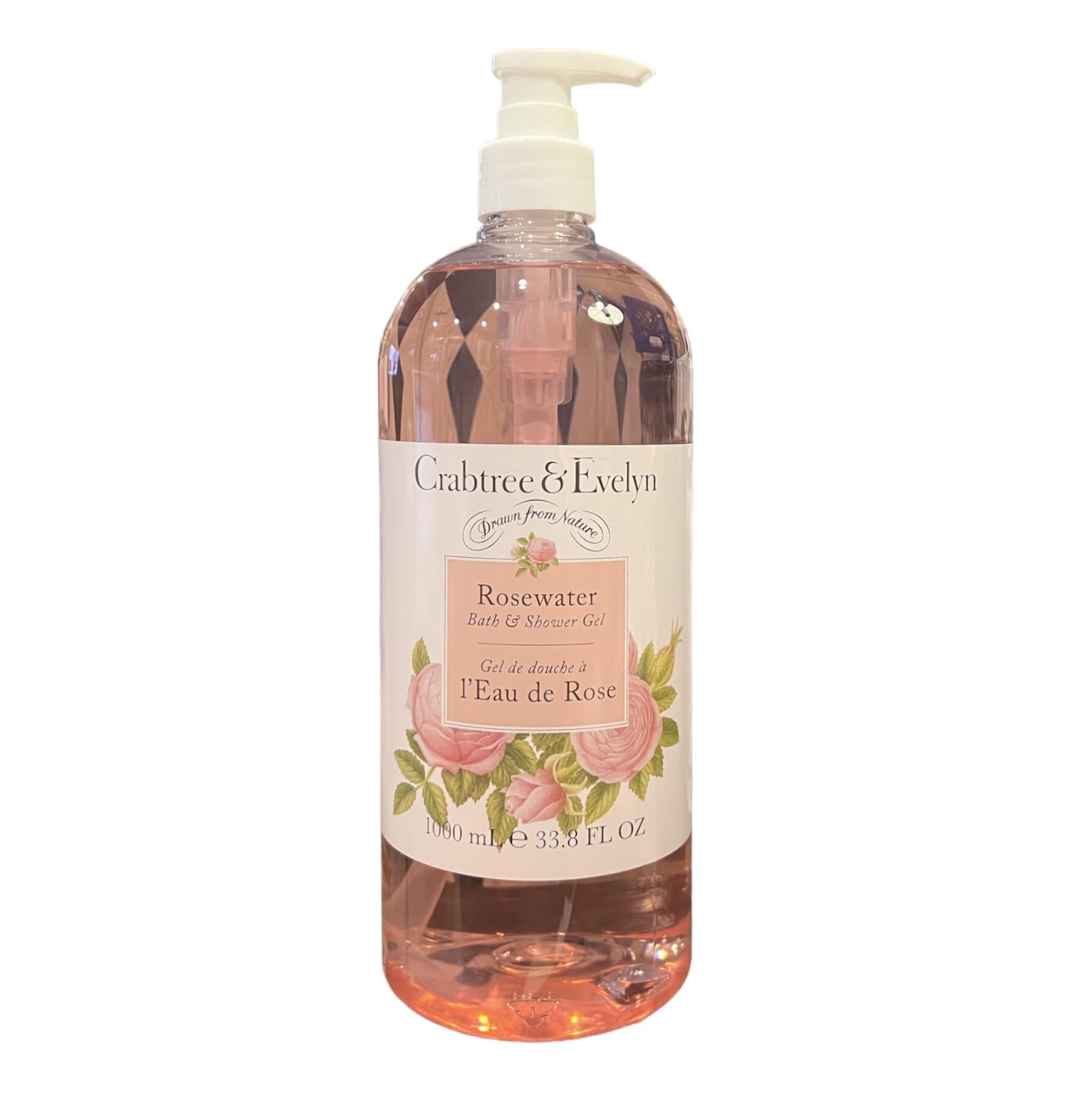Crabtree & Evelyn Rosewater Bath and Shower Gel Jumbo Size 33.8 Fl Oz