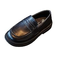 Boys Small Leather Shoes Spring and Autumn Children Black Big Children Fashion Performance Shoes Youth Wedges