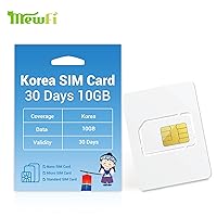 Korea SIM Card 30Days 10 GB, Activation Required, Prepaid Data Only Korean SIM Card, 3 in 1 SIM Card, Nano, Micro, Standard