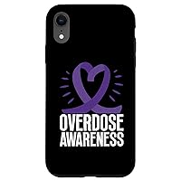 iPhone XR Overdose Awareness In Purple Ribbon For Drug Addiction Case