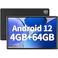 SGIN Android 12 Tablet, 10 Inch Tablet 4GB RAM 64GB ROM with 1280 * 800 IPS, Octa-Core 2.0GHz Processor, 2MP+5MP Dual Camera, 6000mAh, GPS, WiFi, Bluetooth 5.0, 256GB Expansion (Black)