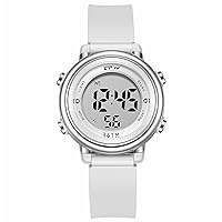 Waterproof Sport Watches for Women Chronograph Outdoor Digital Silicone Strap Women Watch with Alarm Stopwatch Chronograph Back Light (White)
