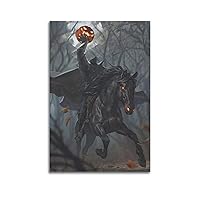 Mythical Anime Pumpkin Headless Horseman Abstract Painting on Canvas Halloween Wall Art Posters（1） Poster Album Cover Posters for Bedroom Wall Art Canvas Posters Music Album Cover Poster 24x36inch(60x