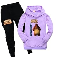 Kids Grizzy and The Lemmings Casual 2 Piece Sets with Pocket-Classic Long Sleeve Hoodies+Jogger Pants Active Tracksuit