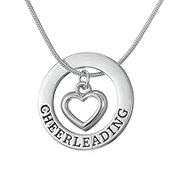 Love Cheerleading Pendant Cheer Cheerleader Necklace Gifts Jewelry for Girls Teens Women