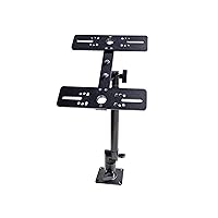 Double Face Marine Electronic Mount, Fish Finder Bracket, Anodized Aluminum 350 Degree Swivel Monitor Mount with Adjustable Height, Easy Install, Mounting Plate Fits Most Monitors