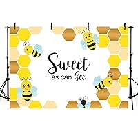 MEHOFOTO 7x5ft Sweet As Can Bee Baby Shower Party Backdrop Yellow Bee-Day Honeycomb Birthday Photography Background Photo Banner for Dessert Table Supplies