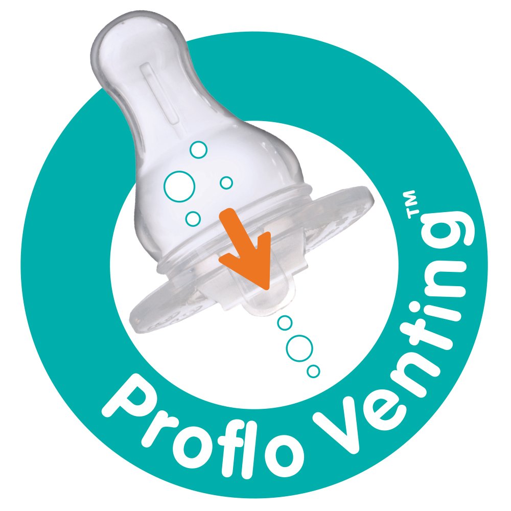 Evenflo Feeding Premium Proflo Vented Plus Polypropylene Baby, Newborn and Infant Bottles - Helps Reduce Colic - Clear, 8 Ounce (Pack of 6)