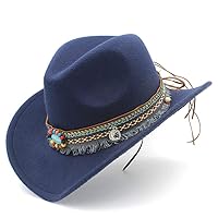 Children Felt Western Cowboy Hat Cowgirl Cap with Tassel Belt for Kids Girls Boys