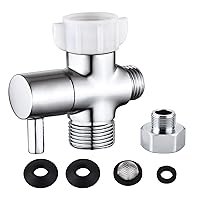 Bidet T Adapter with Shut off Valve,Metal T Valve for Bidet 7/8” X 7/8” X 1/2”or 3/8”,Tee Connector Bidet Attachment for Toilet…