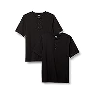 Amazon Essentials Men's Regular-Fit Short-Sleeve Jersey Henley, Pack of 2