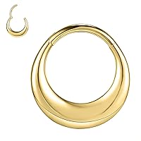 ZS 16G Segment Septum Nose Rings for Women Men, 8mm 10mm Stainless Steel Clicker Cartilage Earrings Hoop Teardrop Rook Helix Piercing Jewelry