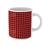 Coffee Mug Colorful Abstract Polka Dot Pattern Red Big Black Circle 11 Oz Ceramic Tea Cup Mugs Best Gift Or Souvenir For Family Friends Coworkers