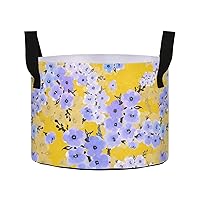 Beautiful Purple Flowers Grow Bags 7 Gallon Fabric Pots with Handles Heavy Duty Pots for Plants Aeration Container Nonwoven Plant Grow Bag for Tomato Garden Fruits Vagetables Flowers