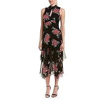 Nanette Lepore Women's La Rosa Silk Chiffon Print Sleeveless Dress
