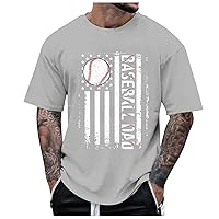 Tshirts Shirts for Men Graphic Vintage Summer Baseball Graphic Plus Size Solid Color Short Sleeve Tops Blouse