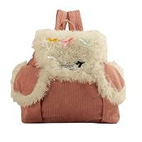 Y2k Bag for Women Cute Corduroy Tote Bag Y2K Aesthetic Shoulder Bags Kawaii Furry Purse with Bow Everyday Backpack