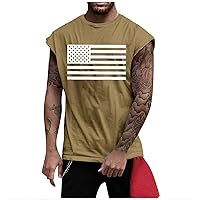 4th of July Shirts Mens Muscle Tank Top 1776 Sleeveless Graphic Gym Workout American Flag Shirt Tops