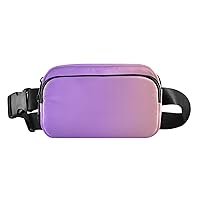 Purple Gradient Fanny Pack for Women Men Belt Bag Crossbody Waist Pouch Waterproof Everywhere Purse Fashion Sling Bag for Running Hiking Workout Walking