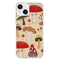 iPhone13 Cartoon Aesthetic Art Red Mushroom Phone Case Case for iPhone 13 Series, Shockproof Protective Phone Case Slim Thin Fit Cover Compatible with iPhone, iPhone13